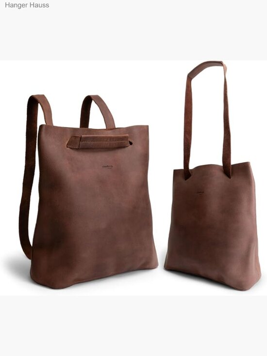 Convertible Backpack to Shoulder Bag Crossbody Purse Full Grain Leather Handmade main image 7